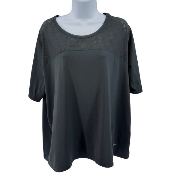 Nike Pro Hypercool Relaxed Black Active Top Womens 3X Plus Crew Neck Mesh Sports - Picture 1 of 11